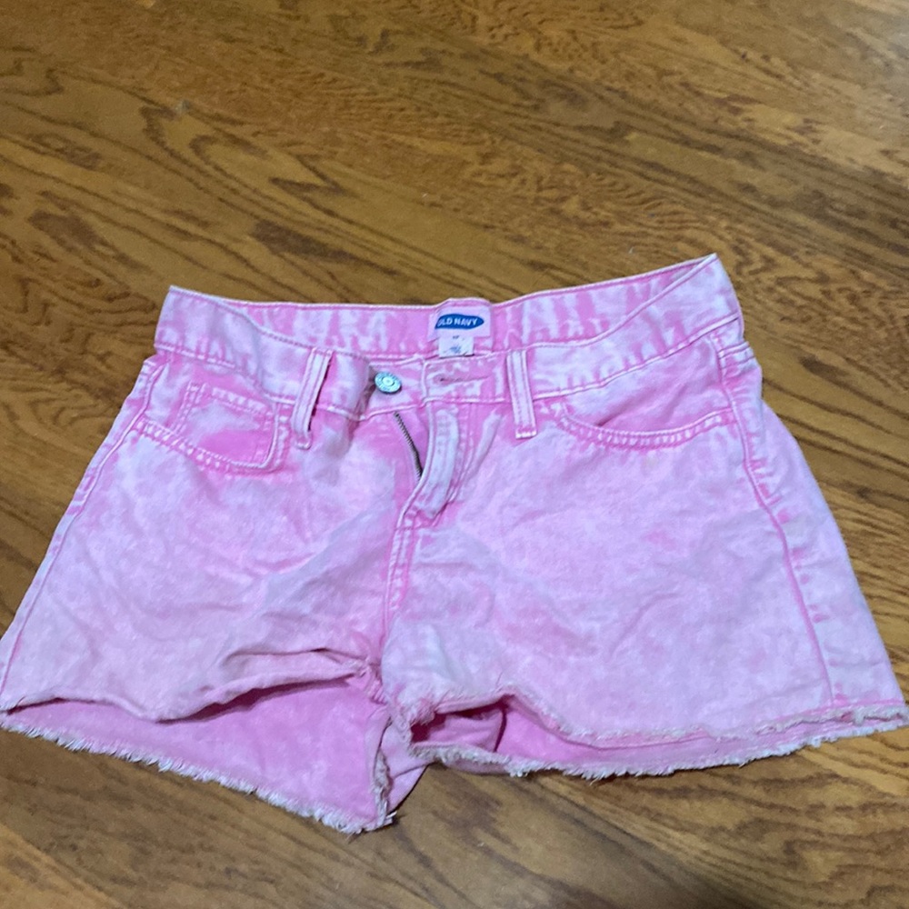 old navy pink jean shorts